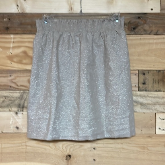 J. Crew size 00 Elegant Tan with Silver throughout Linen/Cotton Blend Mini Skirt - Picture 5 of 8